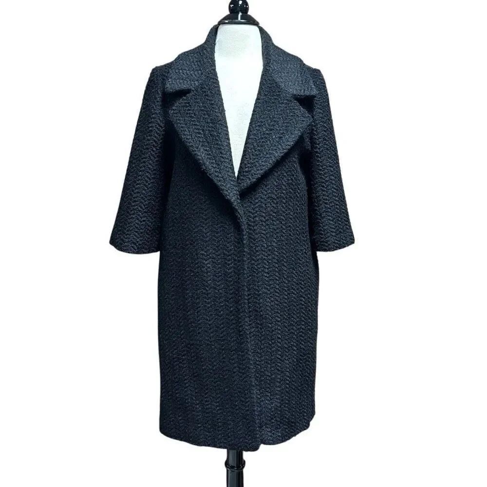 Forever 21 Women’s Black Wool Blend 1/4 Sleeve Coat Size Medium